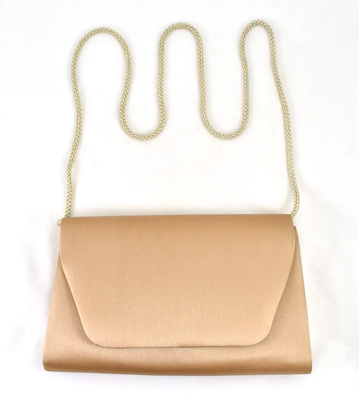 1950s Style Taupe Satin Handbag