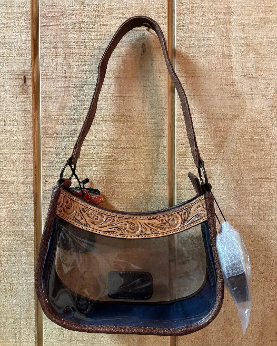 American Darling Clear Tooled Leather Crossbody Purse ADBG1098