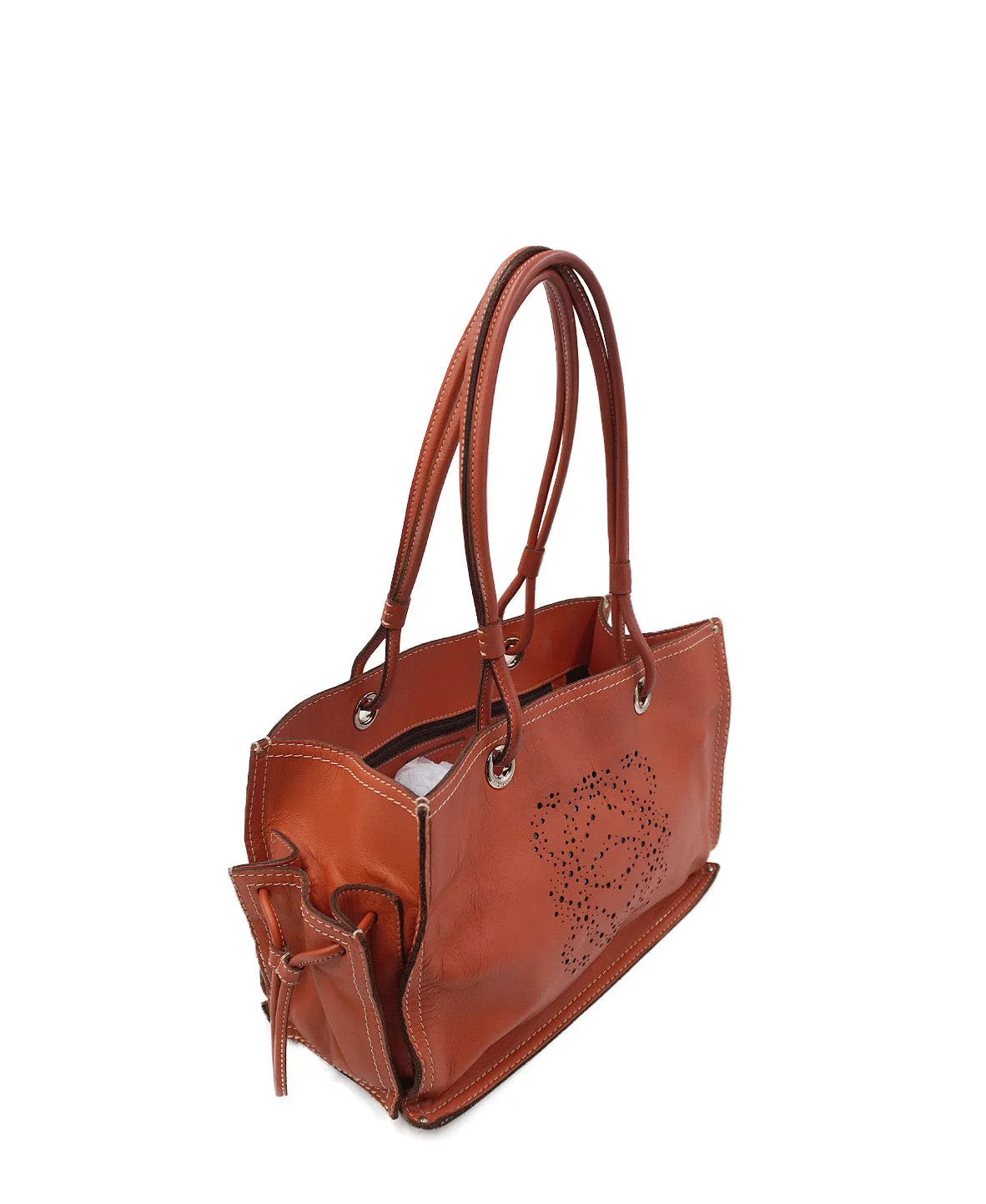 Anagram Leather Tote Bag Red