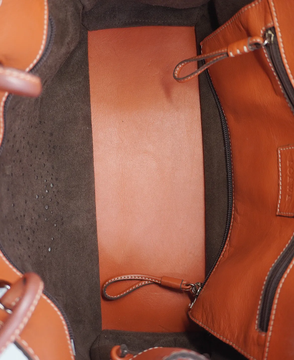 Anagram Leather Tote Bag Red