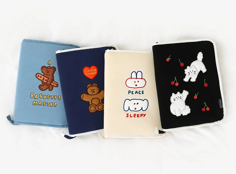 Animal Graphic Square 11" iPad Laptop Sleeves Cases Protective Covers Purses Handbags Pouches Sponge Cute Design Collage