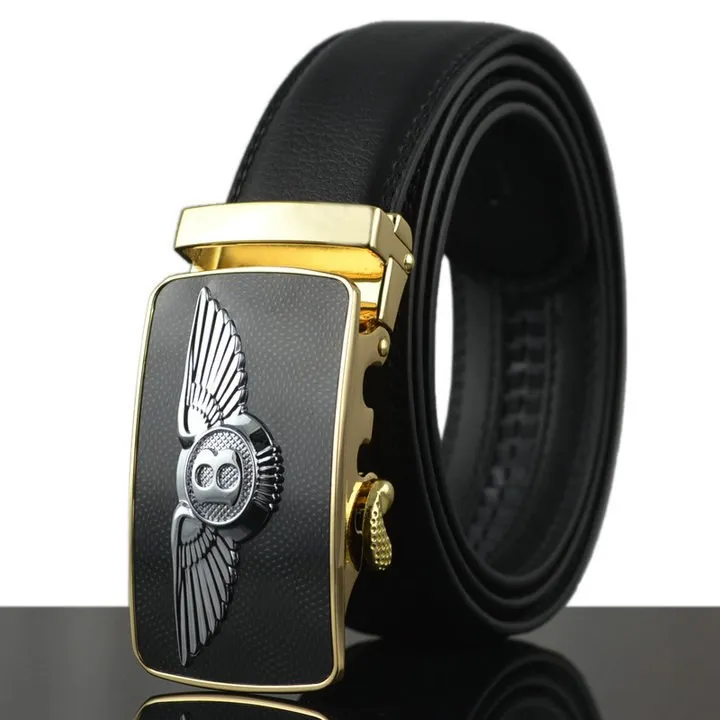 Automatic buckle men belts fashion business belt luxury men leather