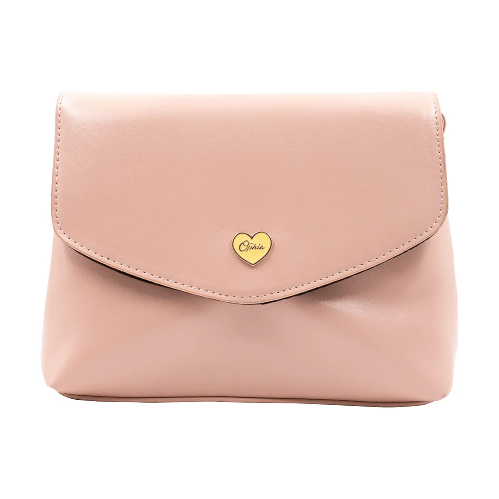 Bag- Pink Pu X-Body W/Magnet Heart Closure Ophia