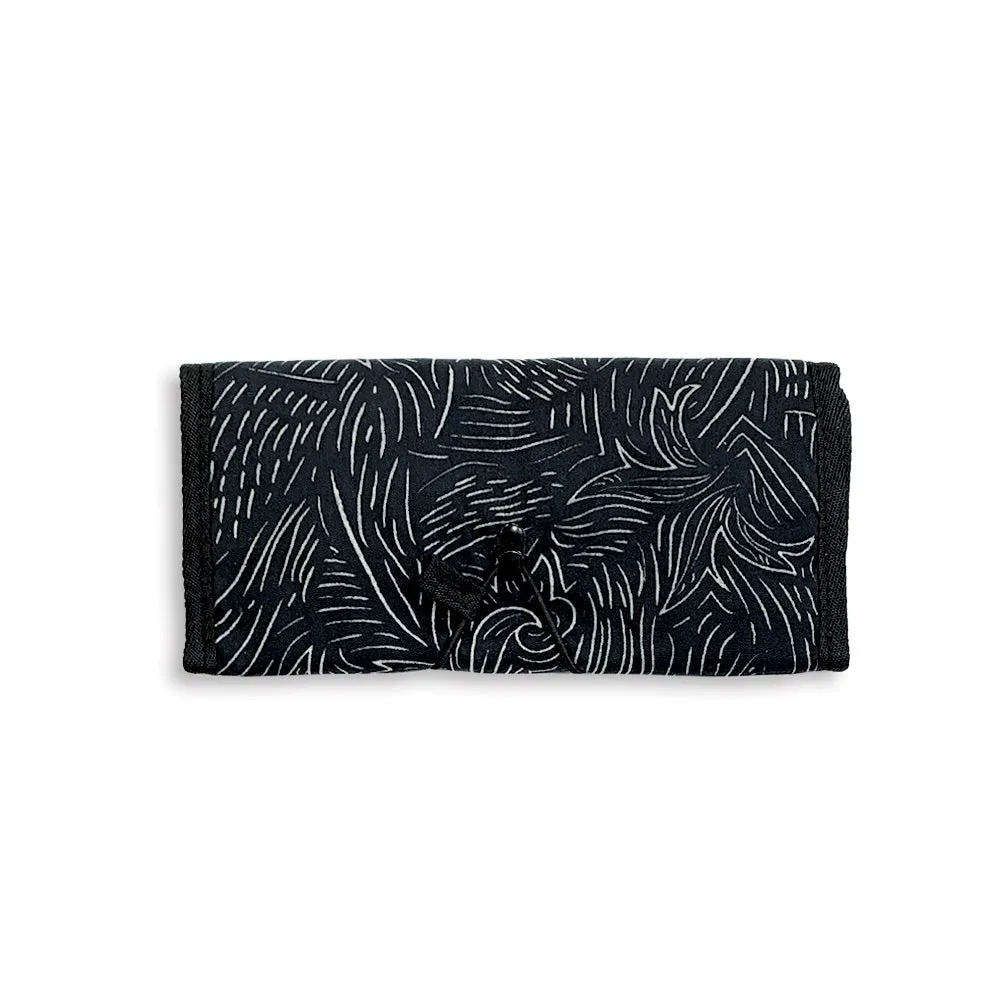 Batik Roll Up Travel Pouch - Black Driftwood