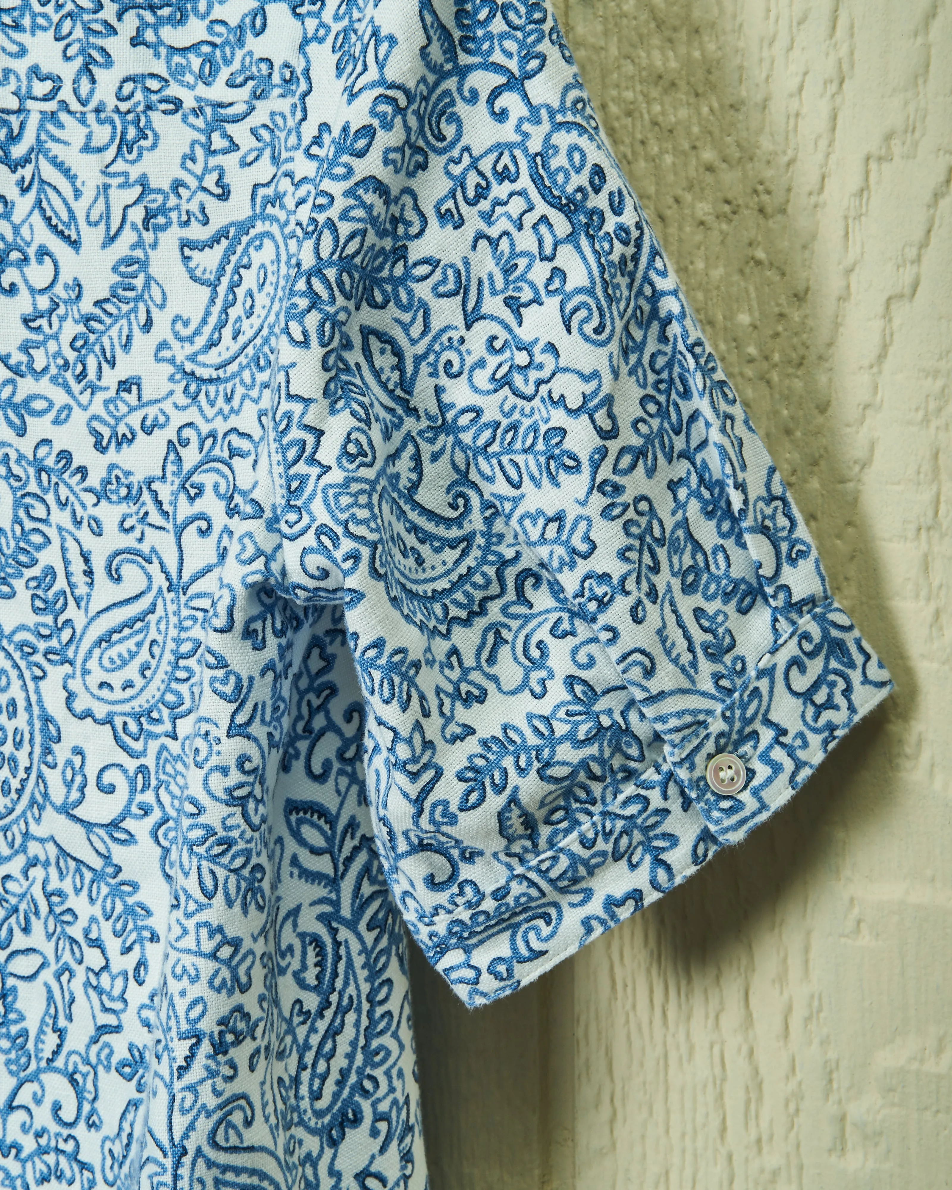 Beach Coverup in Atlantic Blue Paisley Linen