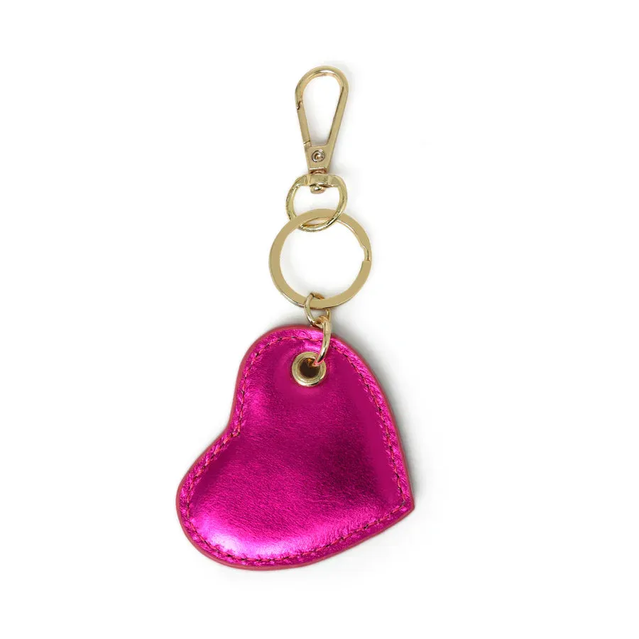 Bell & Fox Cupid Heart Keyring-Fuschia Metallic