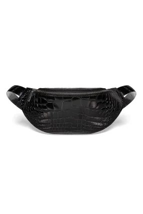 BLACK ALLIGATOR CROSSBODY MAC PACK