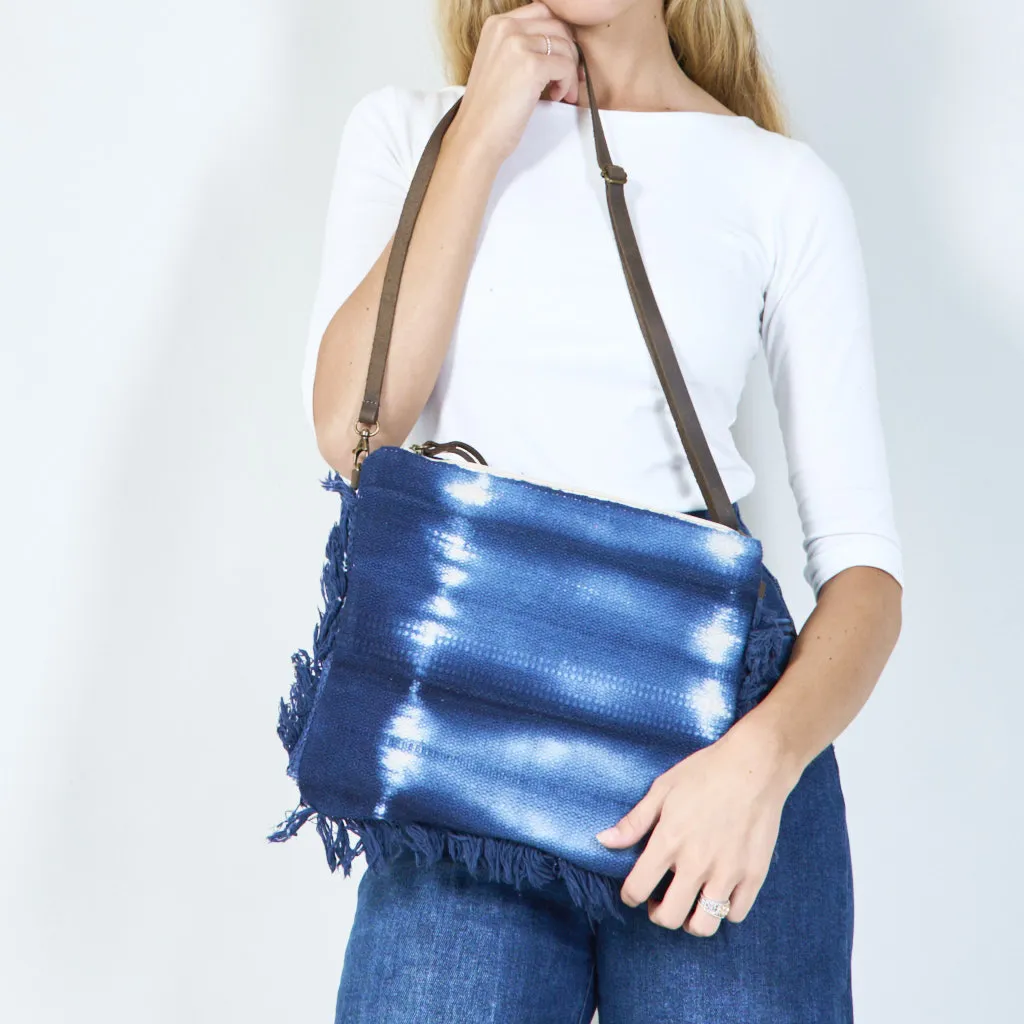 Boho fringed canvas crossbody bag wholesale