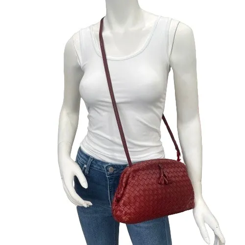 Bottega Veneta Vintage Red Intrecciato Leather Crossbody Bag