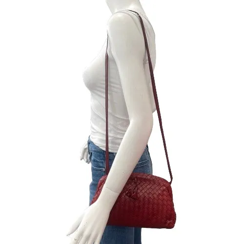 Bottega Veneta Vintage Red Intrecciato Leather Crossbody Bag