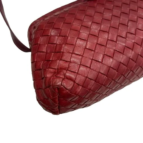 Bottega Veneta Vintage Red Intrecciato Leather Crossbody Bag