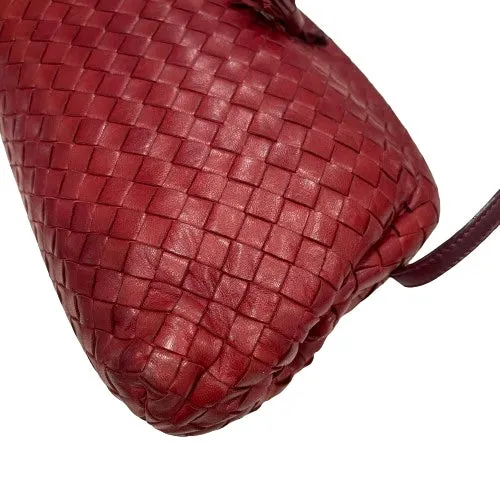 Bottega Veneta Vintage Red Intrecciato Leather Crossbody Bag