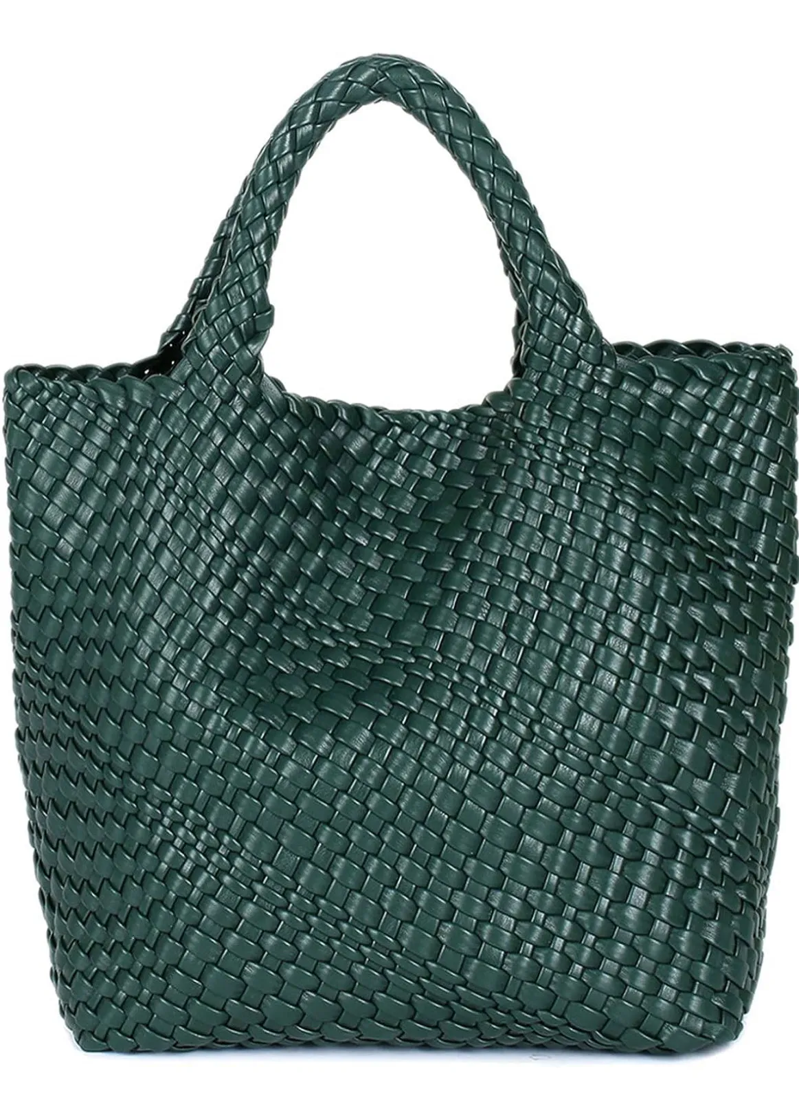 Braided neoprene tote with detachable mini bag inside