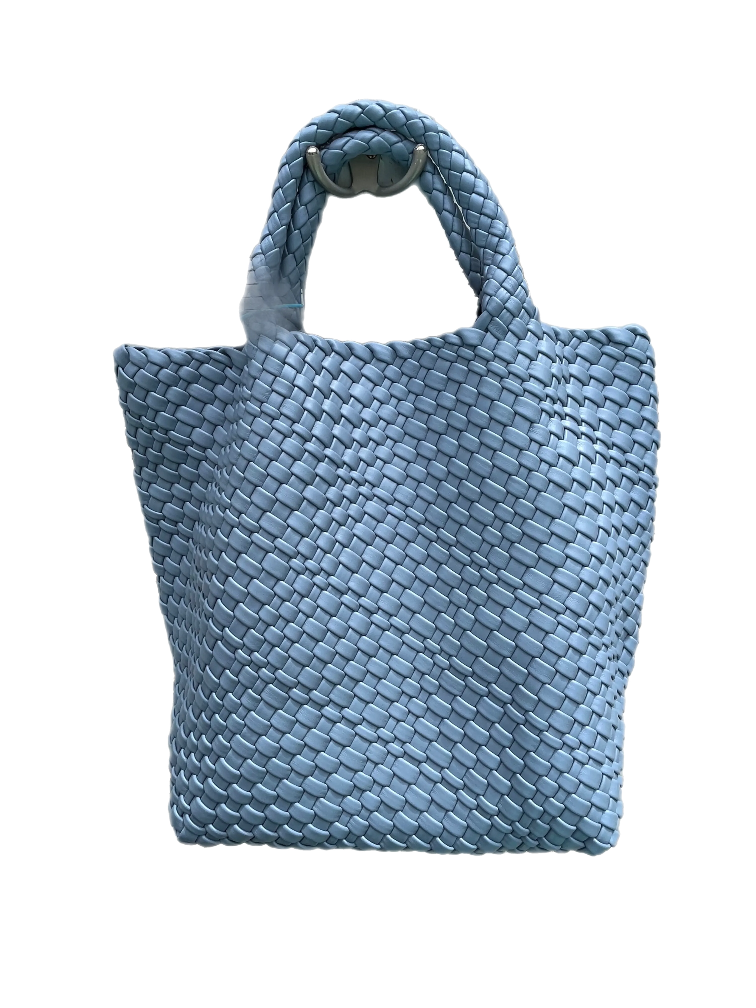 Braided tote with detachable mini bag inside *available in denim and vegan citrus, navy, taupe, pink, red, black, orange and kelly green!