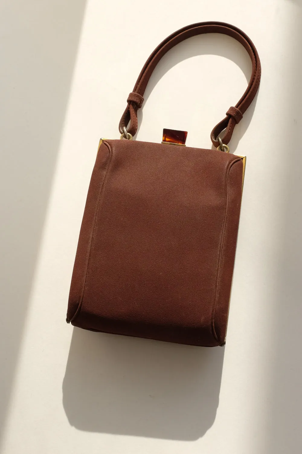 BROWN VINTAGE 1950 HANDBAG