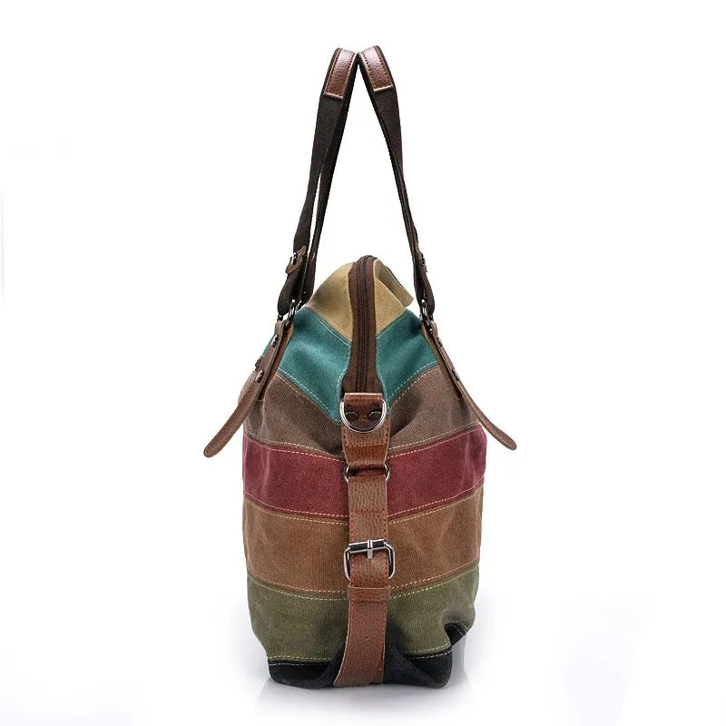 Canvas Bag Brand Women Handbag Patchwork Casual Women Shoulder Bags Female Messenger Bag Ladies