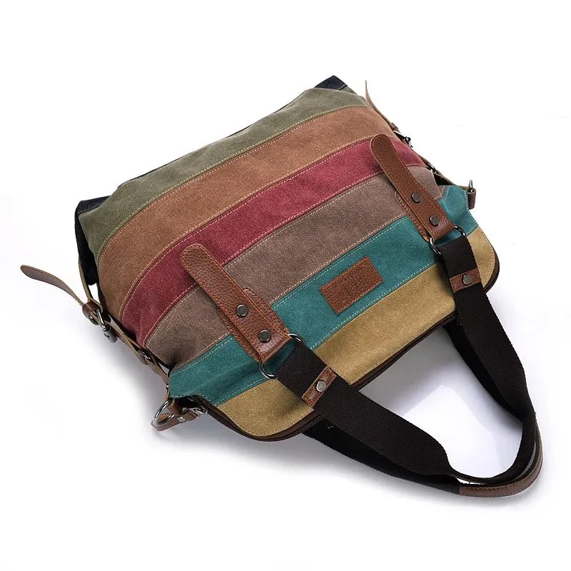 Canvas Bag Brand Women Handbag Patchwork Casual Women Shoulder Bags Female Messenger Bag Ladies