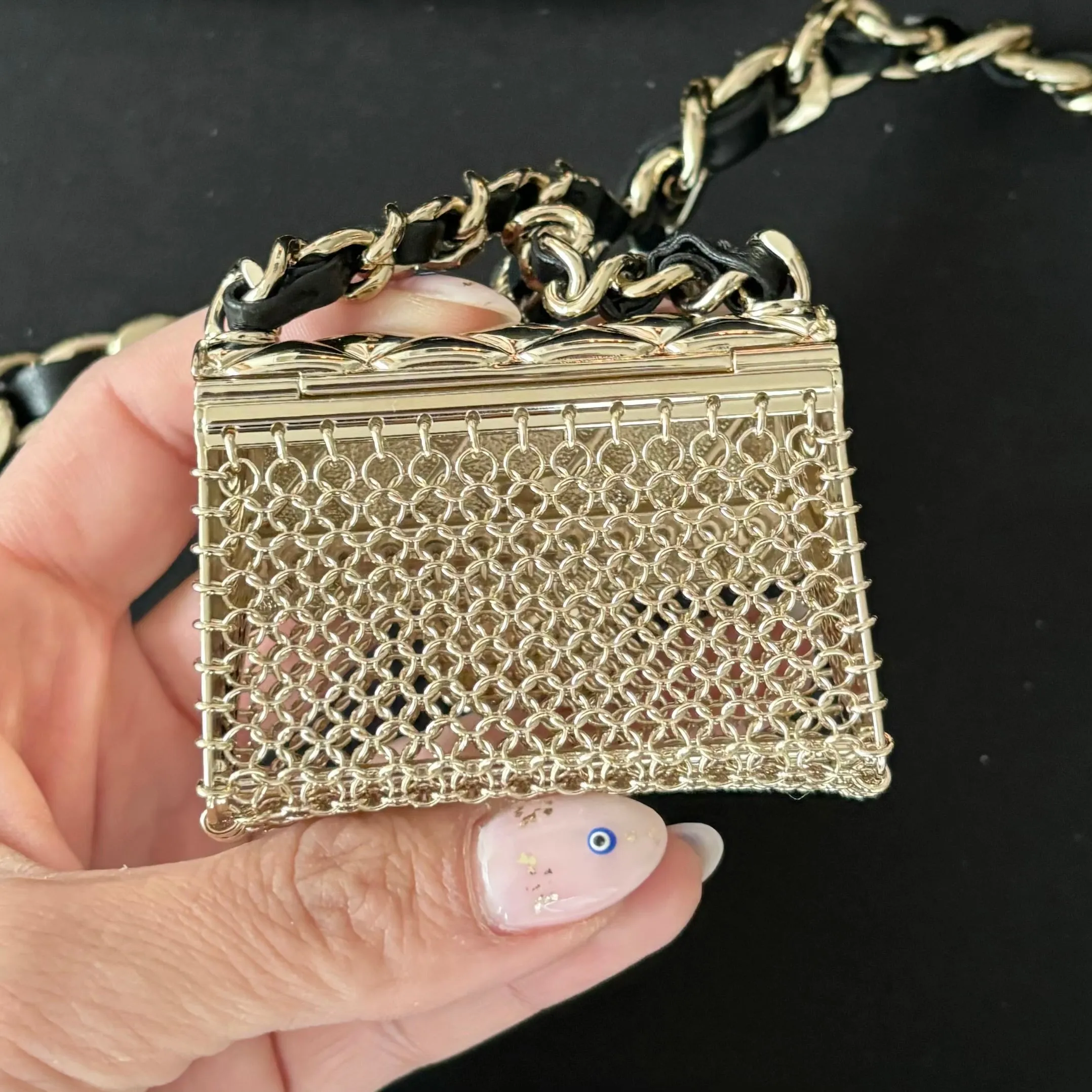 Chanel 22C Mini Mesh Bag Runway Chain Belt Bag