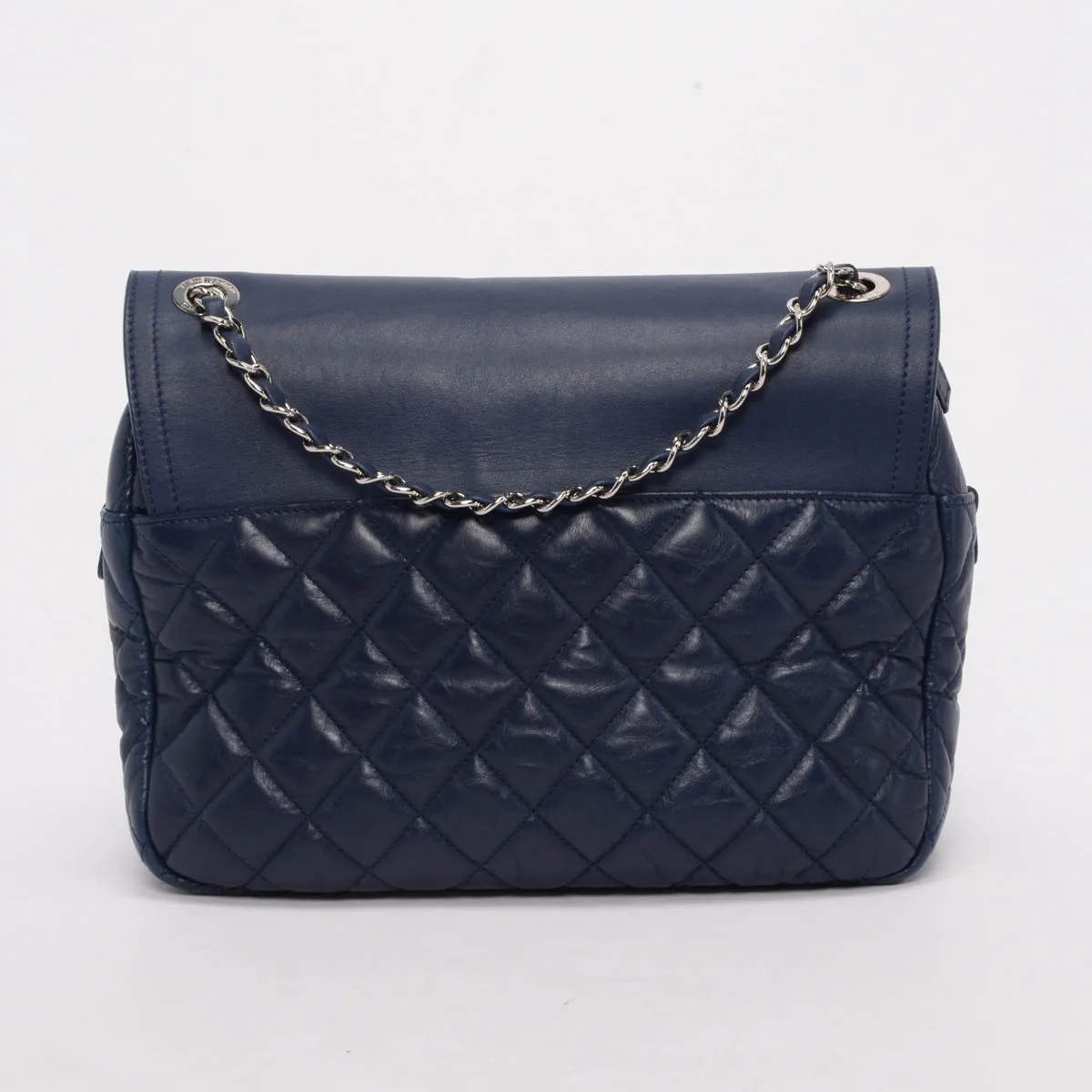 Chanel Blue Calfskin In The Mix Single Flap Bag