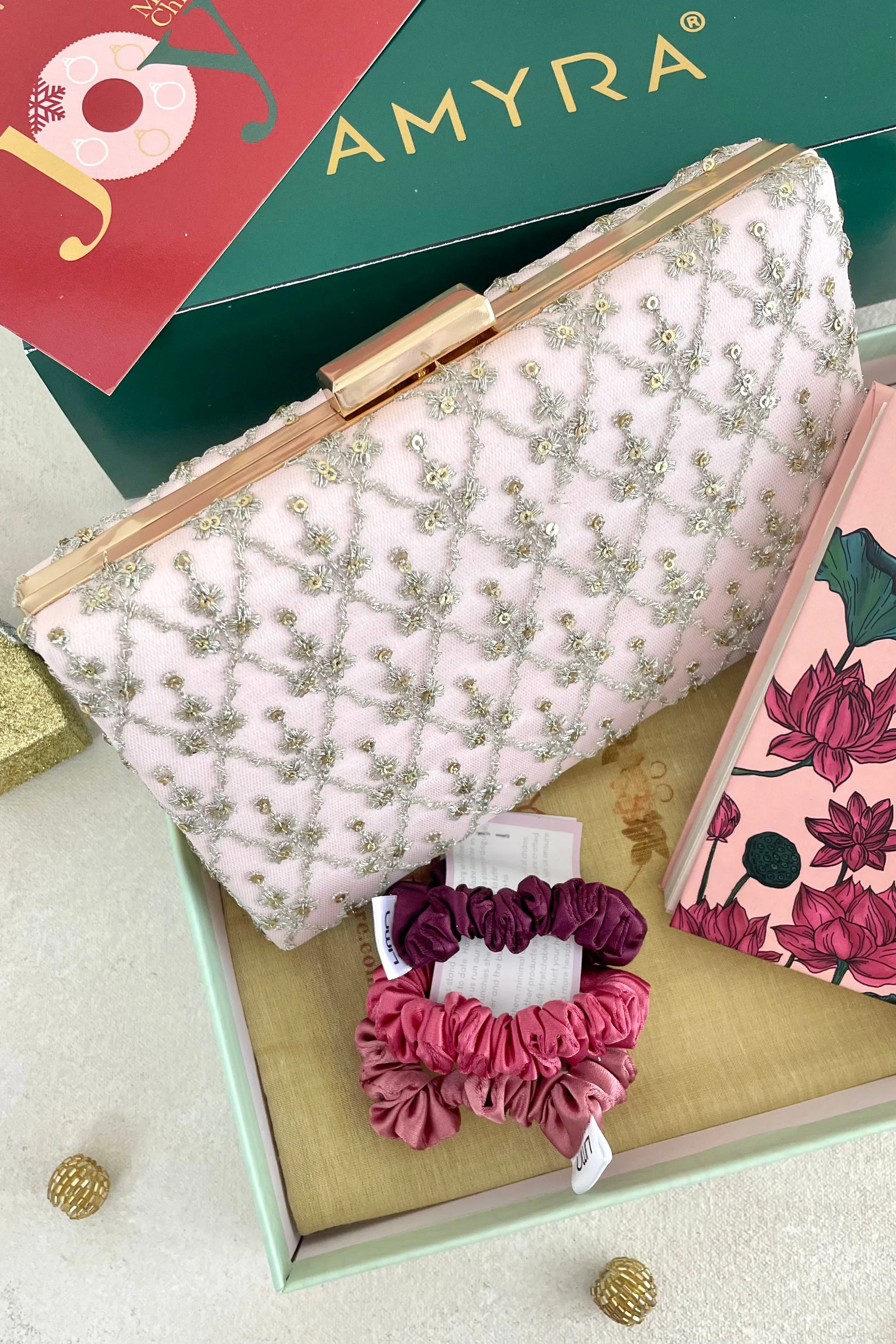 Christmas Hamper - Anya Blush Clutch - Self-care & Accessory Box