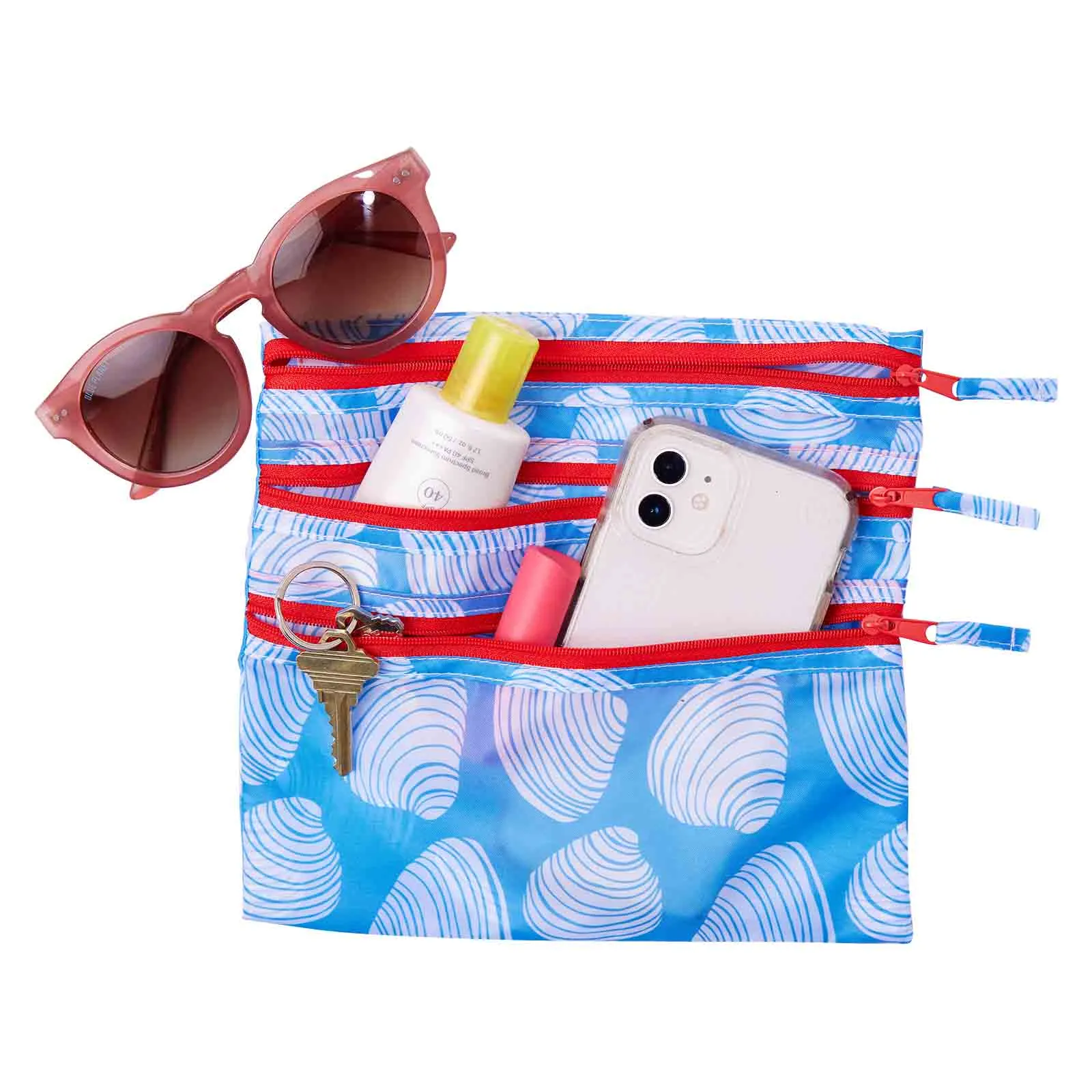 Clamshells 3-Zip Pouch