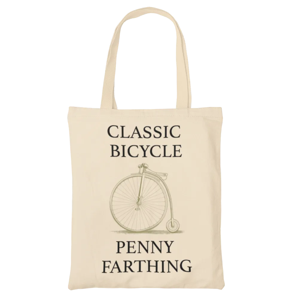 Classic Bicycle, Penny Farthing Canvas Tote Bag