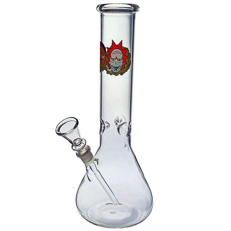 Clear Glass Beaker Bong with a range of character prints