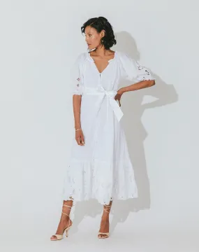 Cleobella Marni midi Dress in Bright White