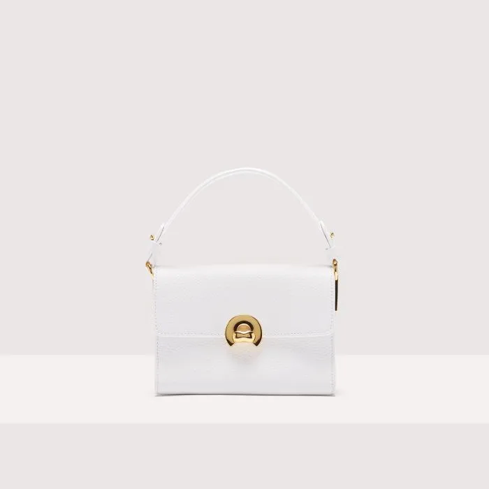 COCCINELLE BINXIE SMALL LEATHER BAG BRILLIANT WHITE