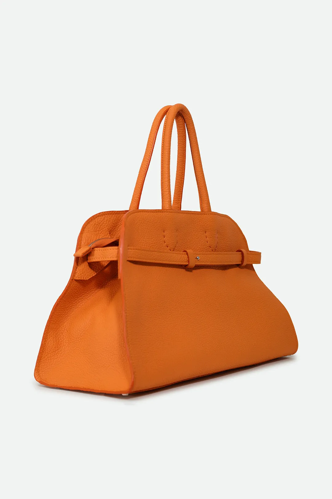 COQUETTE ITALIAN LEATHER HANDBAG IN ORANGE