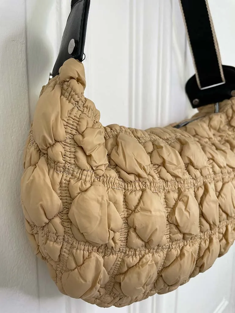 Crinkle Puff Bumbag - Sand