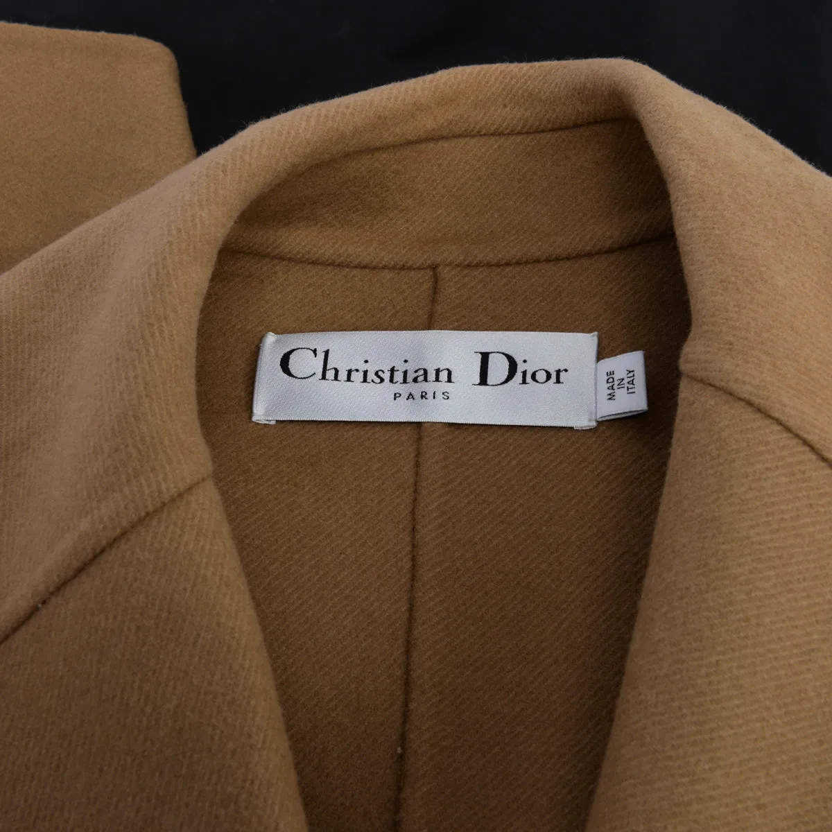 Dior Camel Wool Blend Wrap Coat FR 36