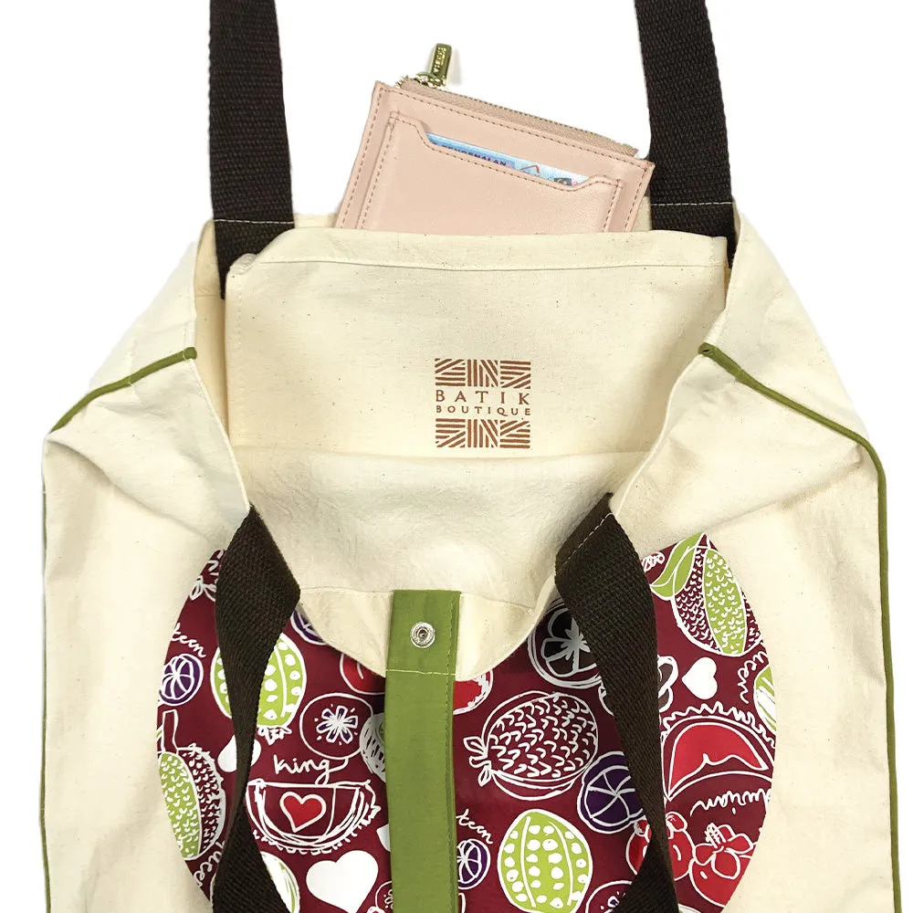 Durian Tote Bag - Maroon