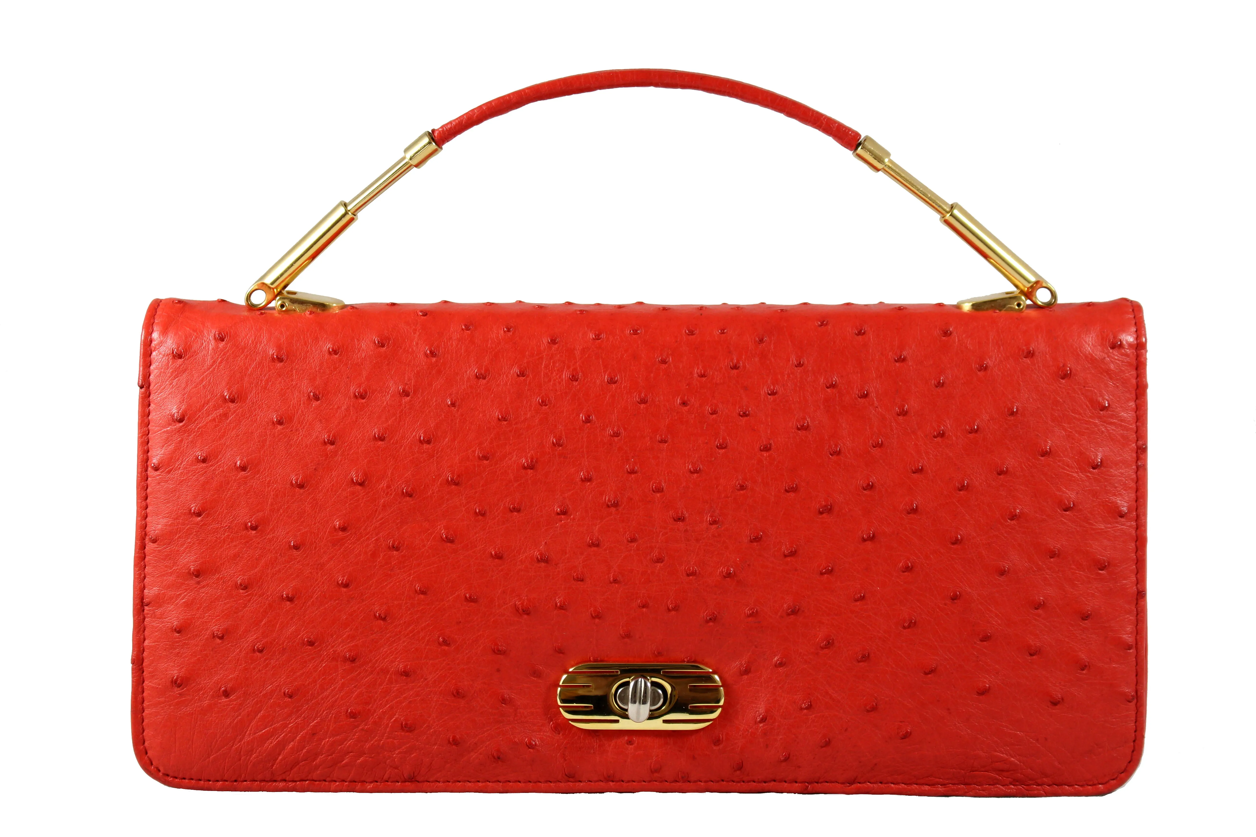 FIORENZA carmine color ostrich bag