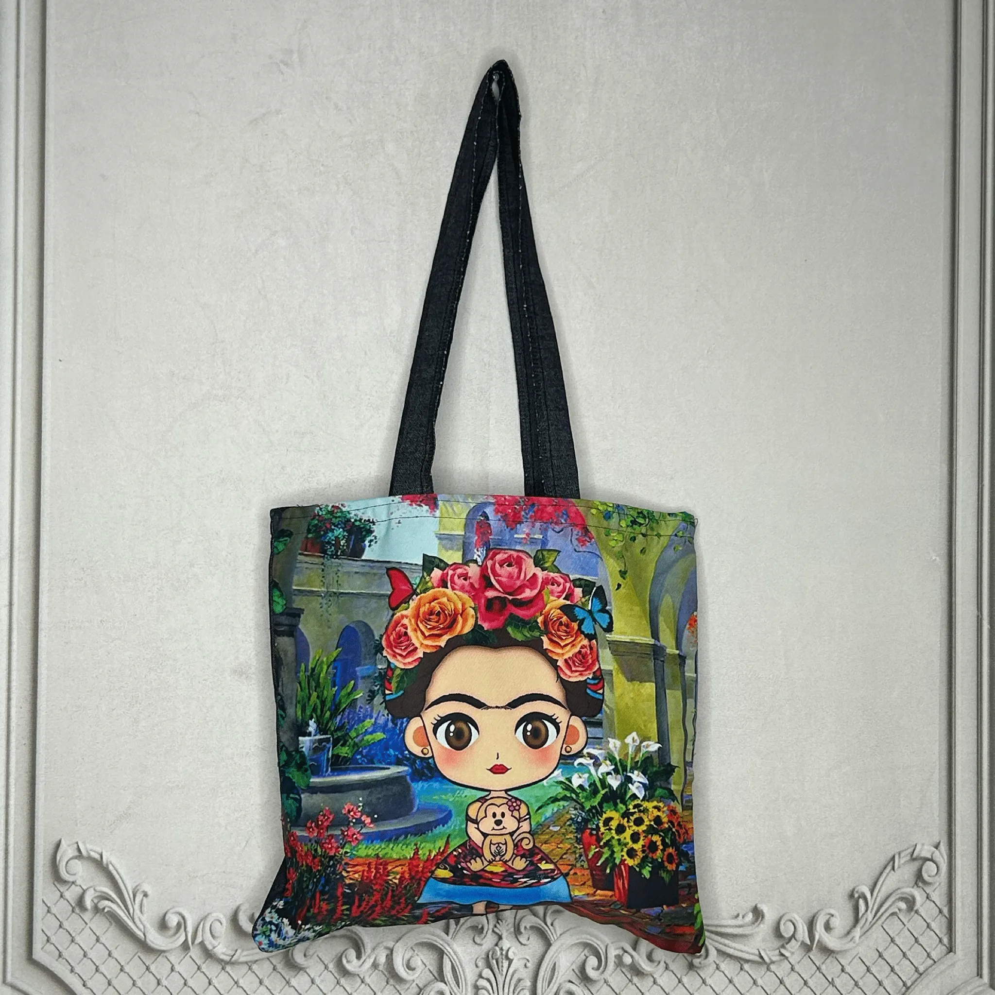 Frida Kahlo Denim Tote - Garden Medium