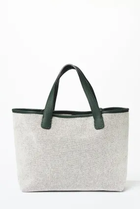 GIOVANNA CANVAS AND LEATHER HANDBAG