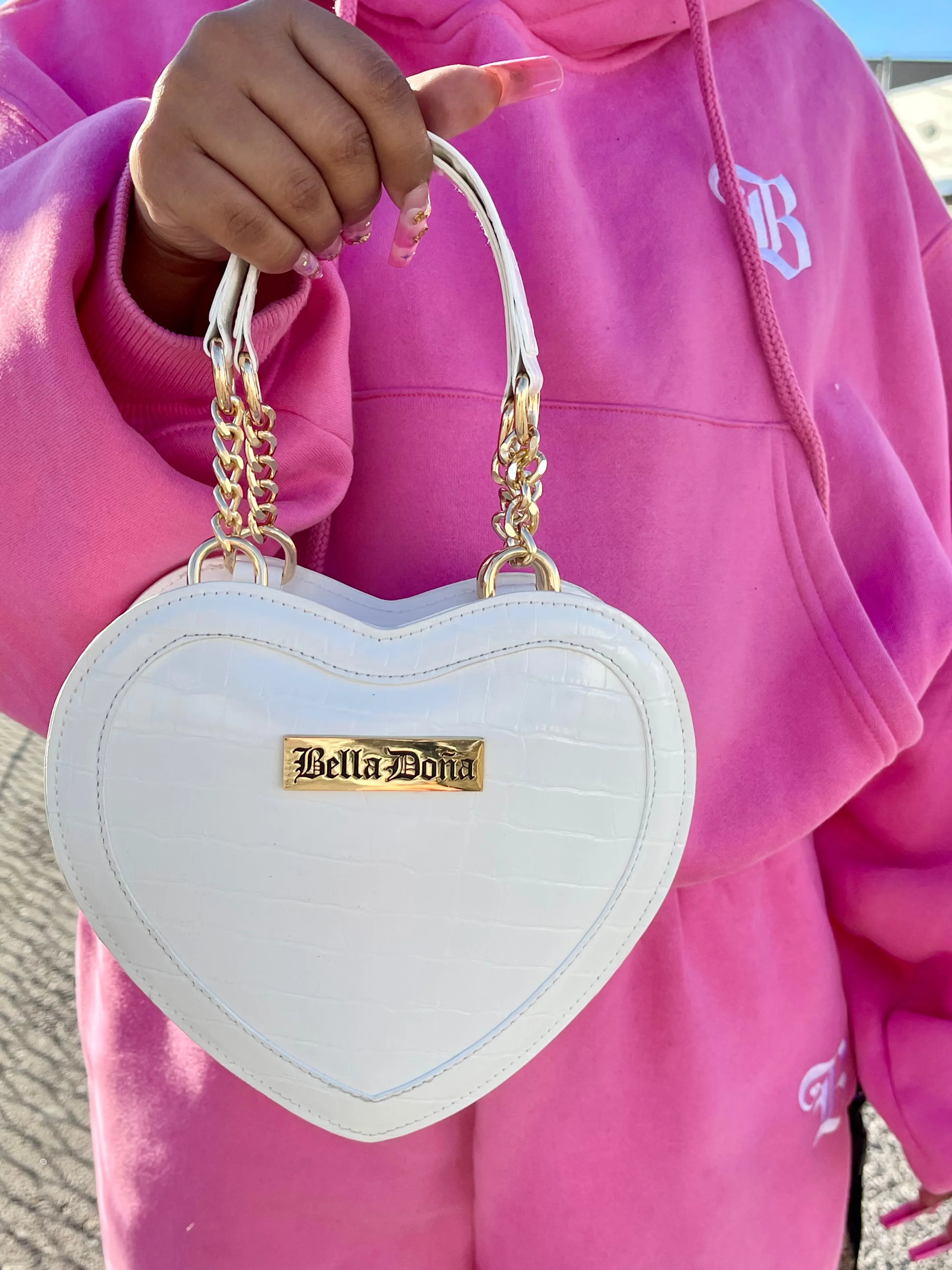 Heart Handbag - White