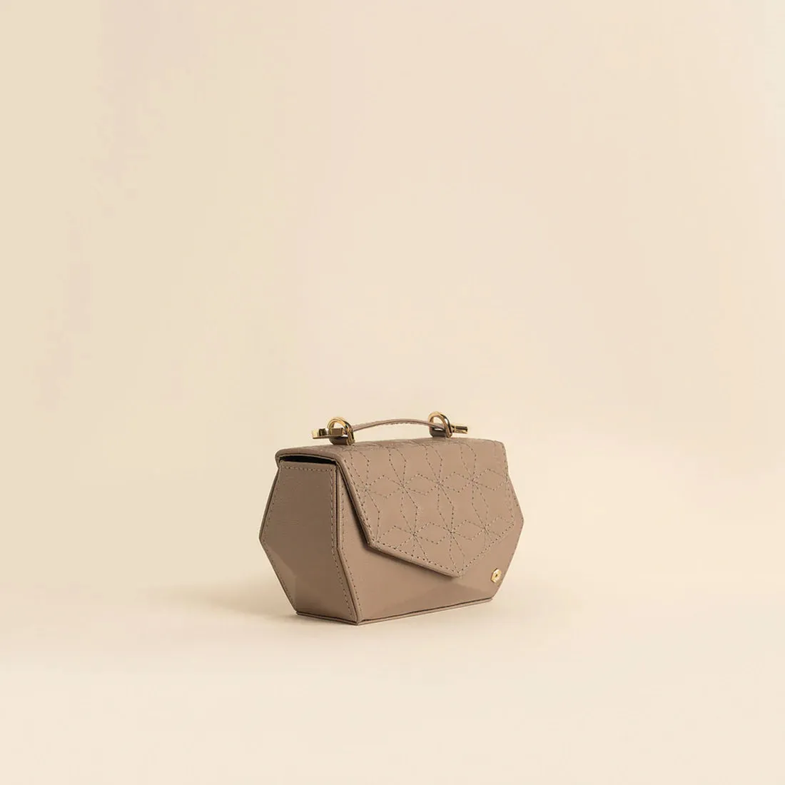 Hexella Clutch Taupe Grey