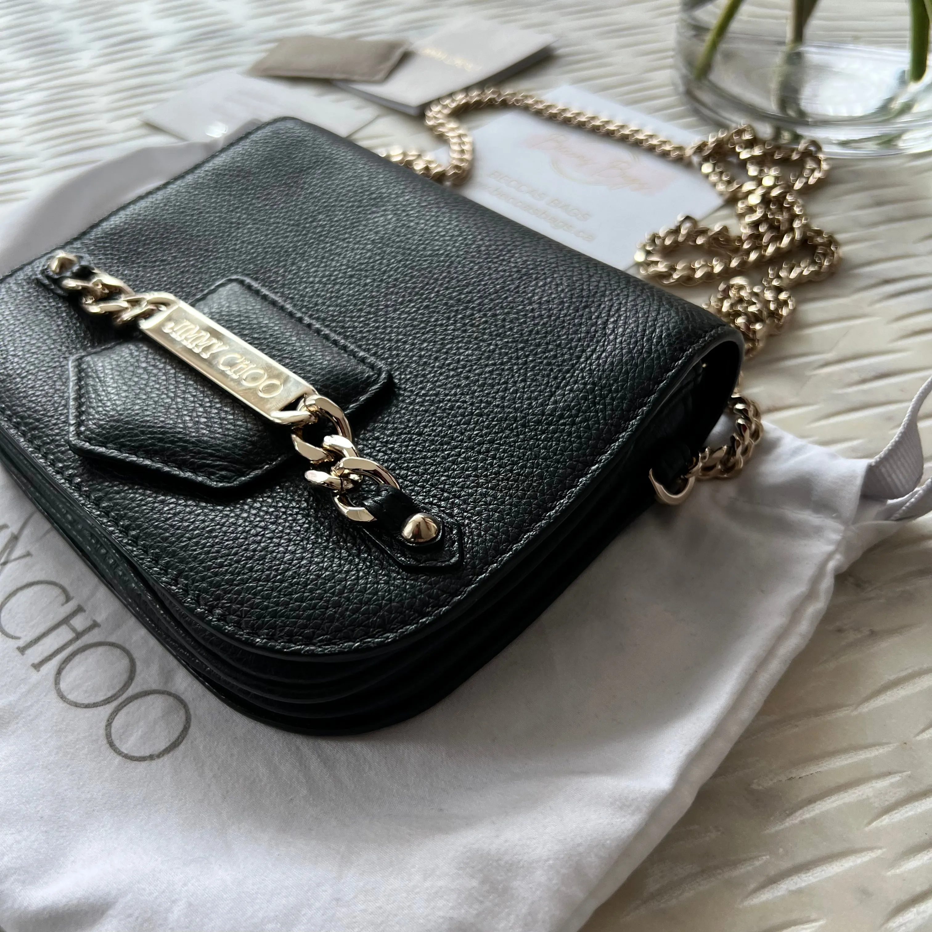 Jimmy Choo Calfskin Shadow Crossbody Bag