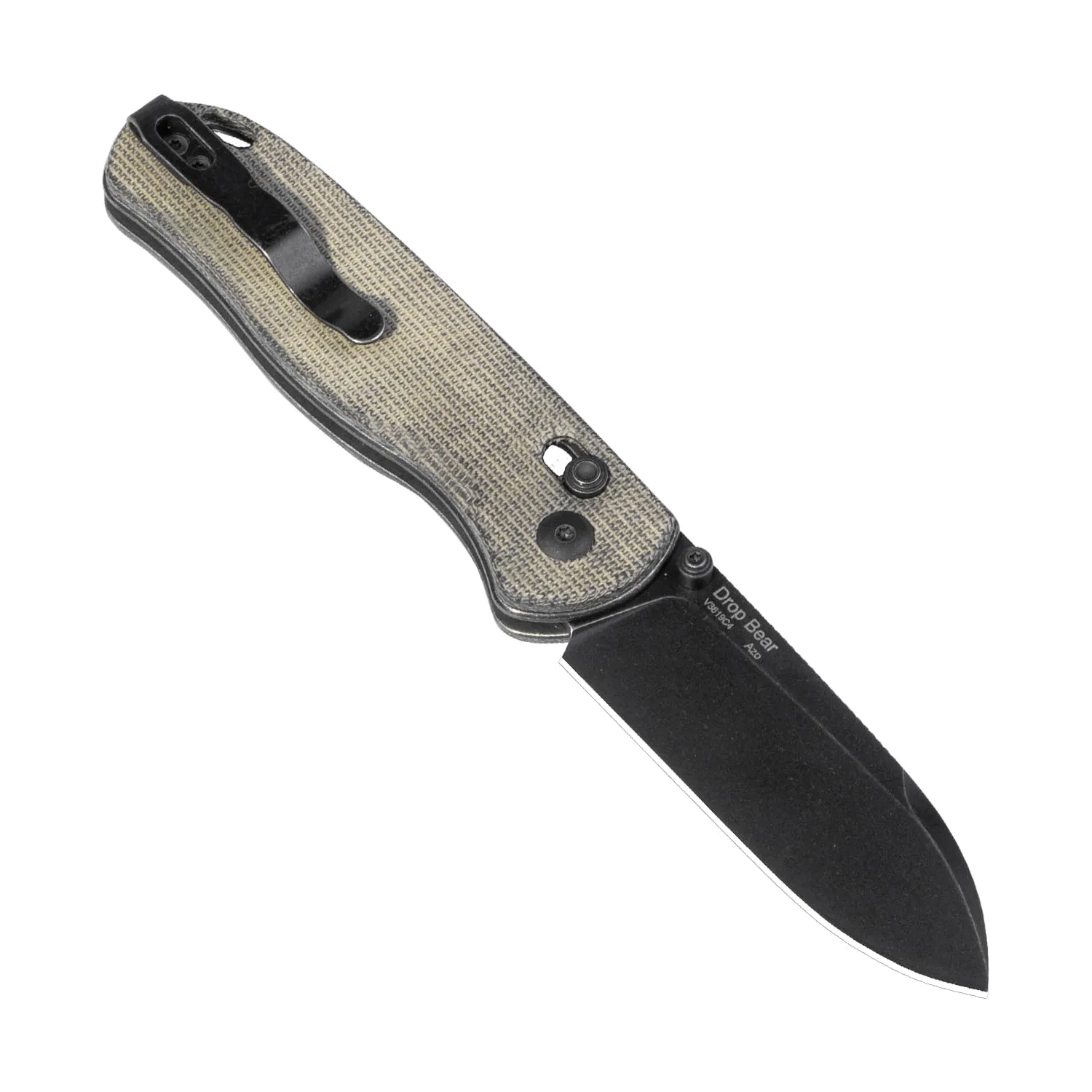 Kizer Drop Bear 154CM Blade Micarta Handle V3619C4 (2.99 Black stonewashed)