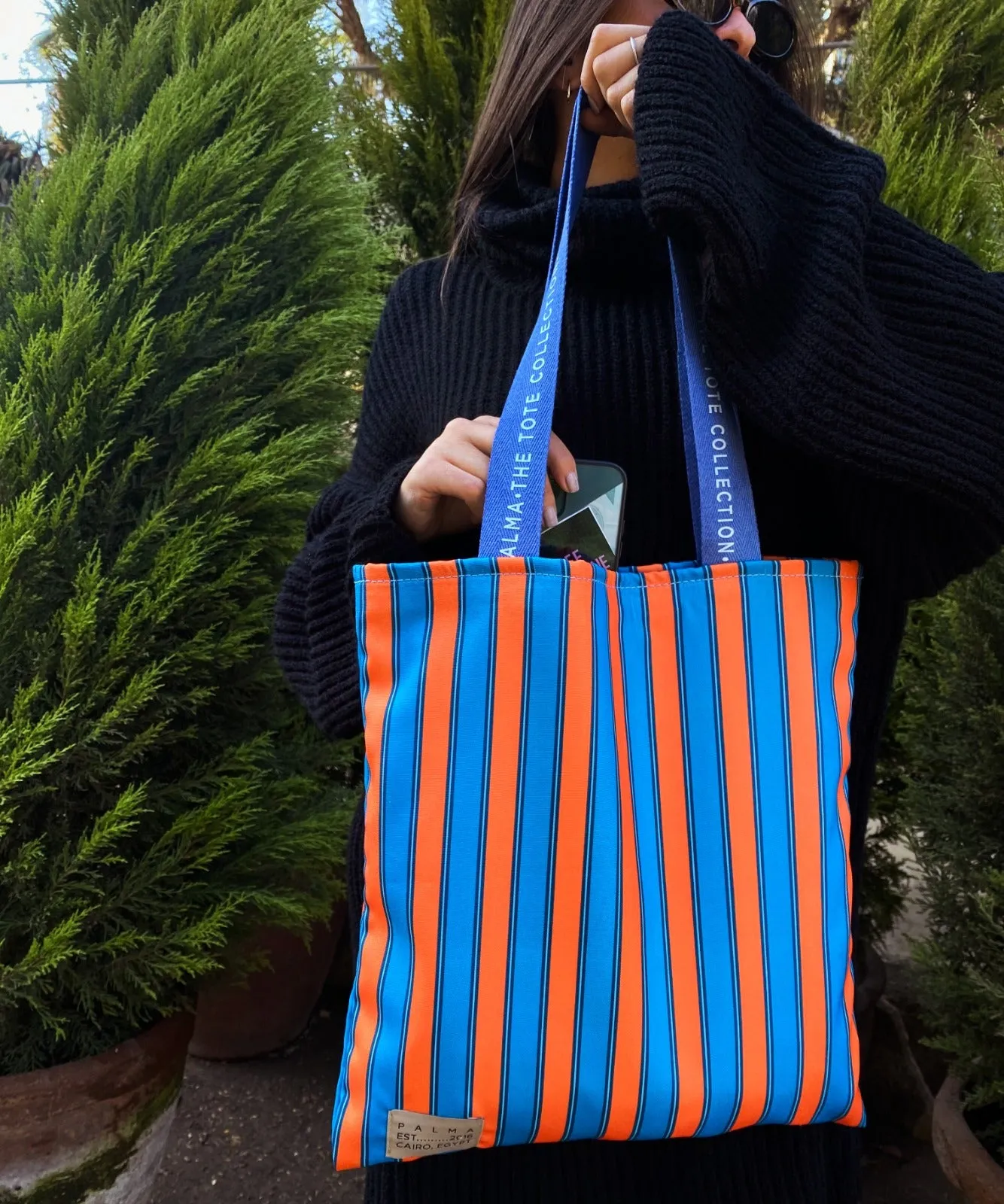 Linear Tote Orange X Blue