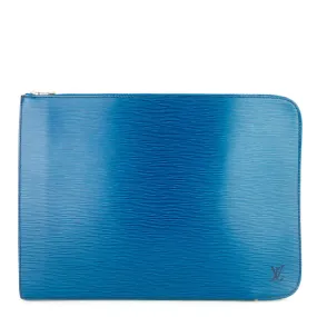 Louis Vuitton Blue Epi Leather Poche Documents Portfolio Pouch