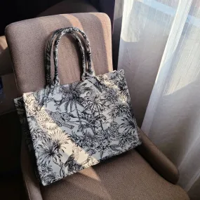 Luxury Designer Shopping Bag Fashion Brand Designer Bag Jacquard Embroidery Shopper Canvas Tote Shoulder Bag