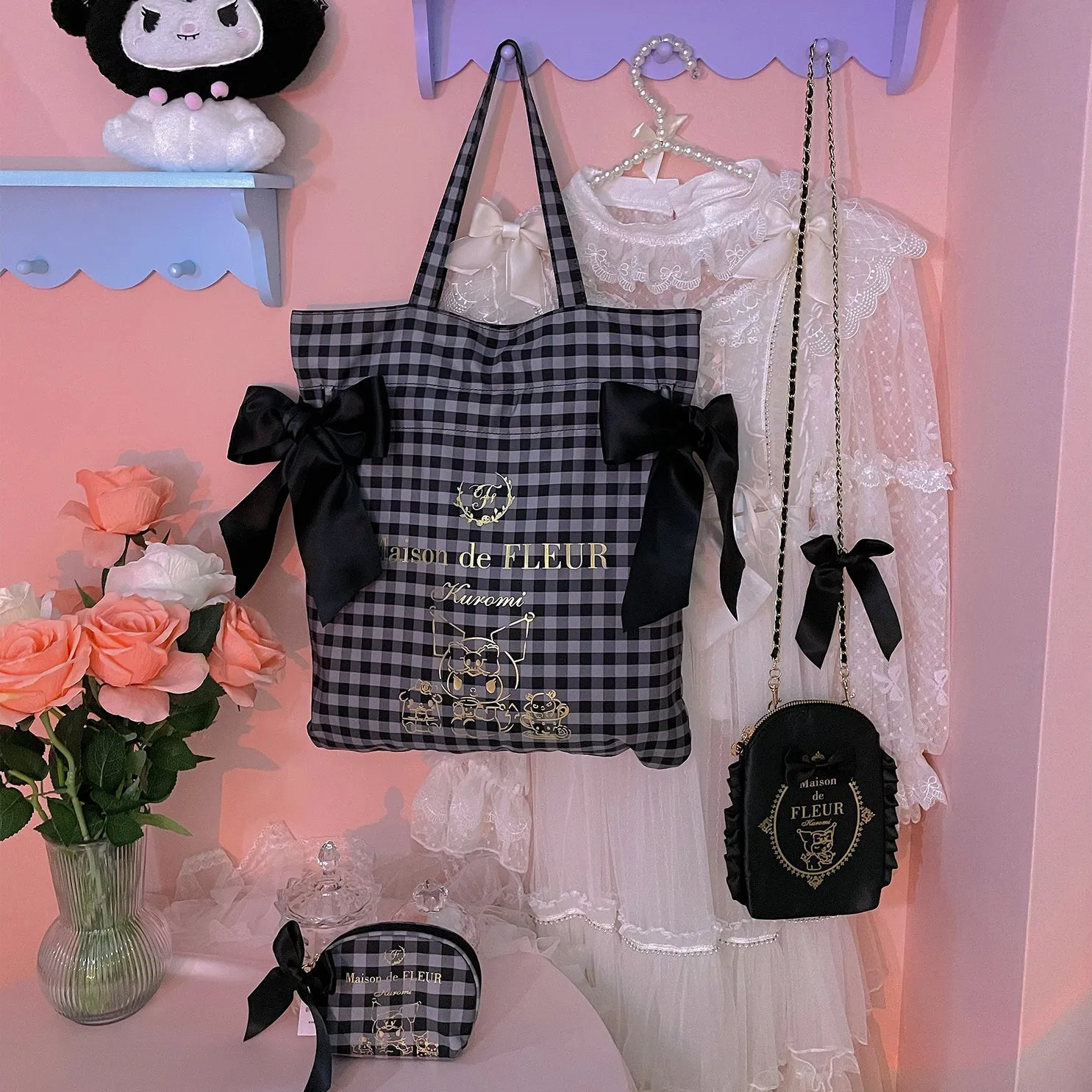 Maison De Fleur x Kuromi Large Capacity Bow Tote Bag