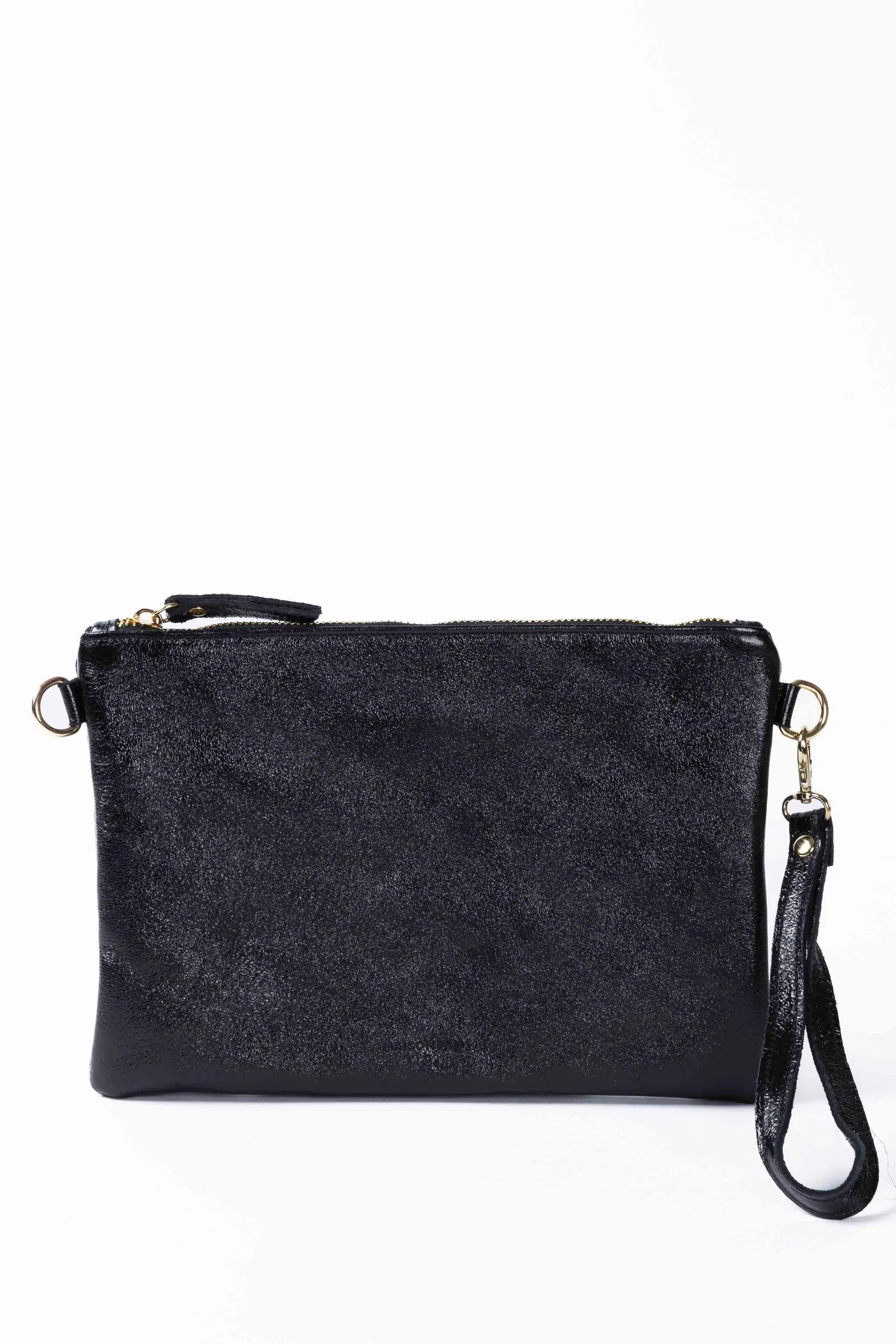 MAISON FANLI - Metallic Leather Crossbody - MIDNIGHT