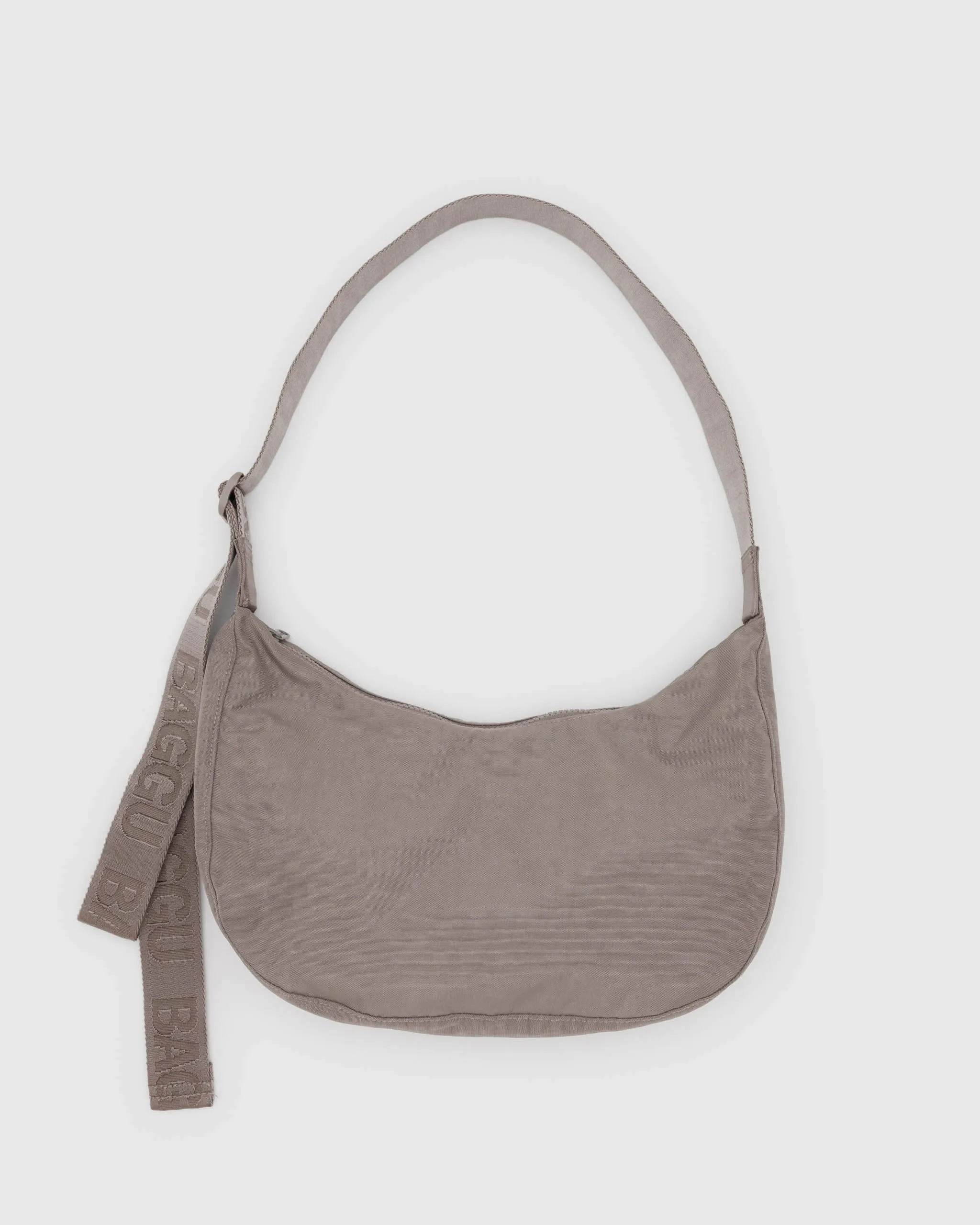 Medium Nylon Crescent Bag in Dove