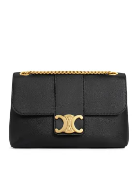 MEDIUM VICTOIRE BAG IN SOFT BLACK CALF LEATHER