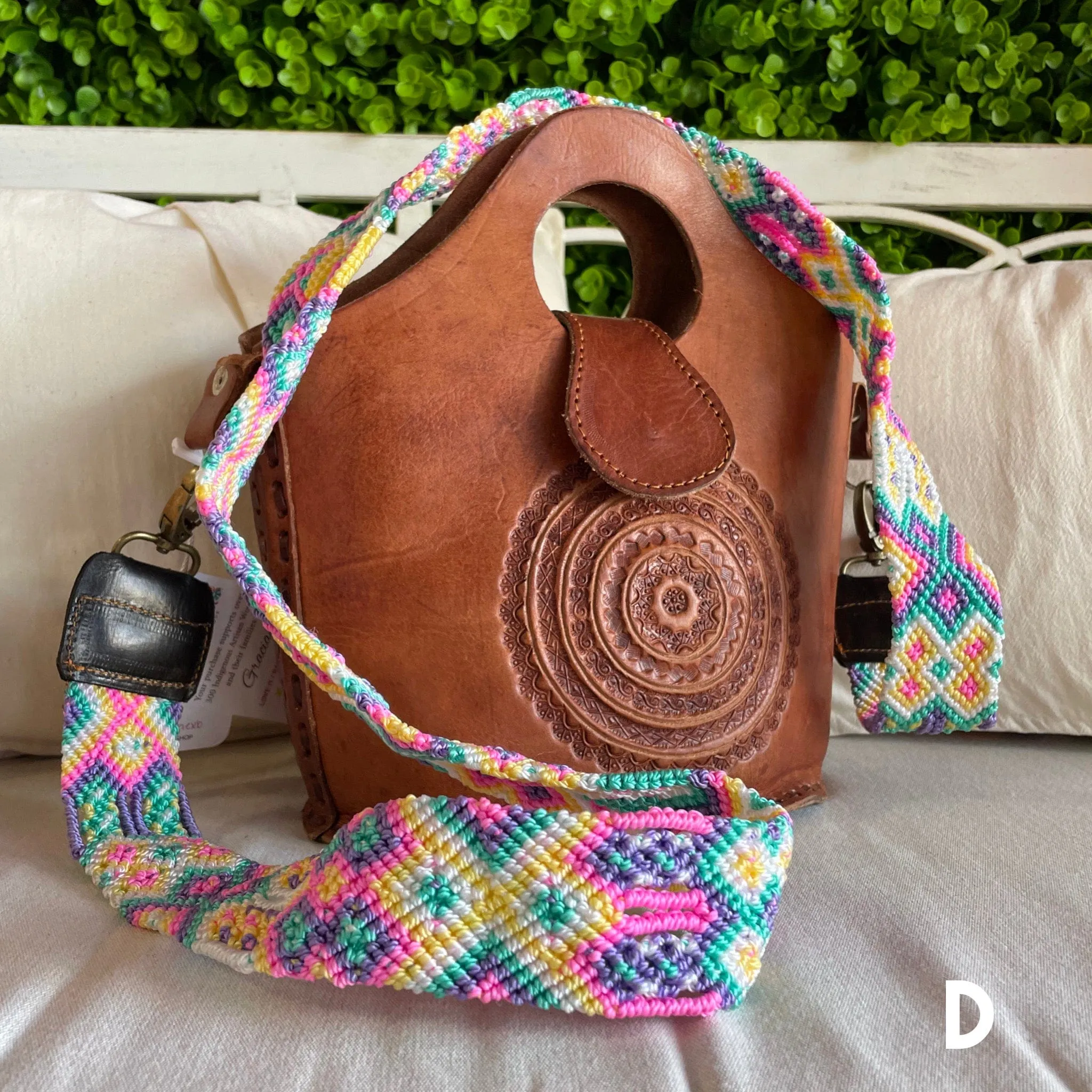 Mexican Leather Crossbody Bag - Hand Tooled