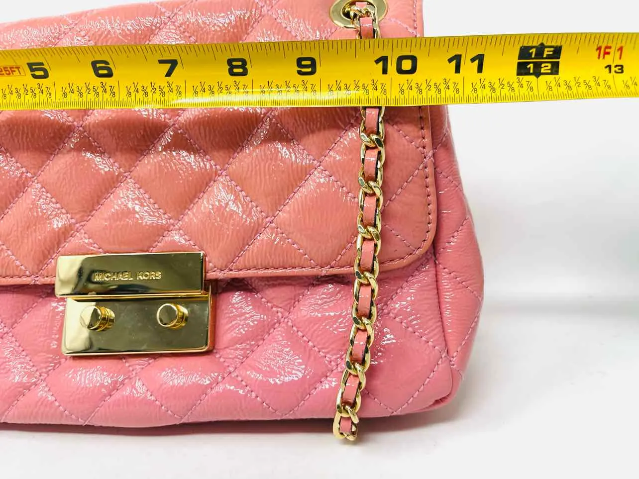 Michael Michael Kors Pink Shoulder Bag Quilted Patent Leather AS IS Purse