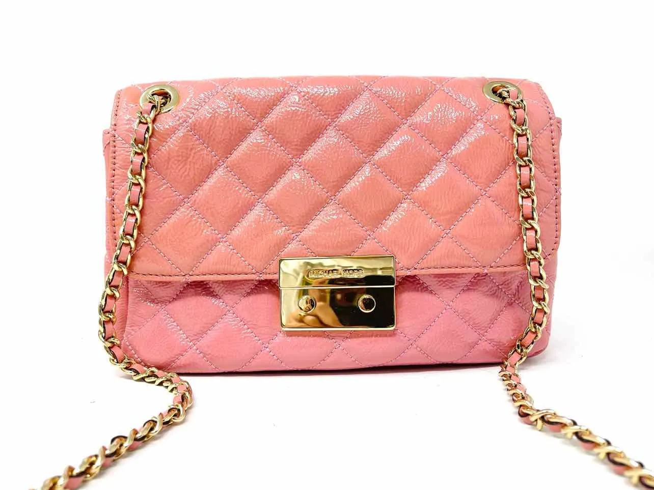 Michael Michael Kors Pink Shoulder Bag Quilted Patent Leather AS IS Purse